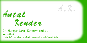 antal kender business card